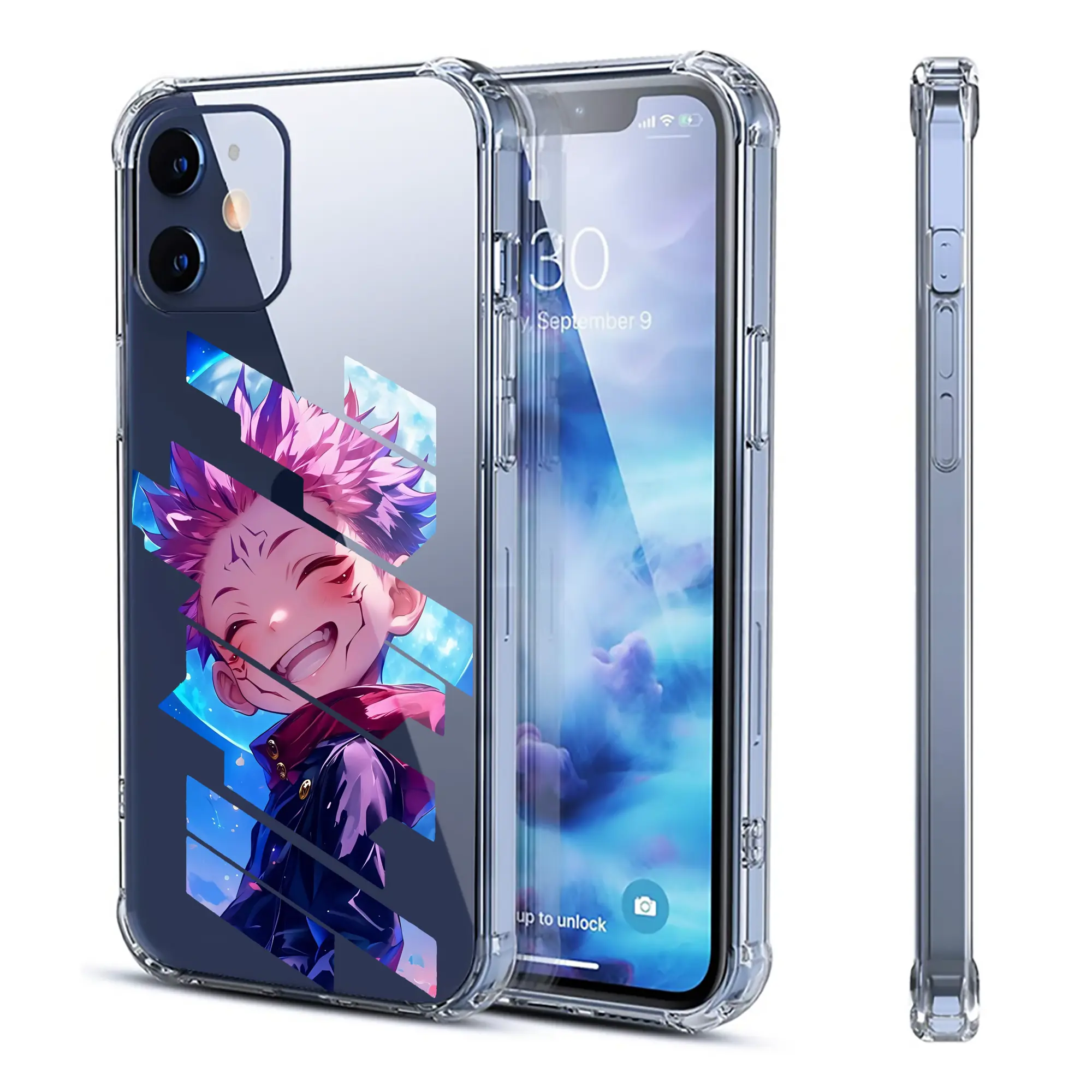 呪術廻戦 グッズ,虎杖 悠仁 - IPhone 12シリーズ対応 ・ 透明スマホケース ・ クリアソフトケース ・ TPU素材 ・ 耐衝撃 ・ 高密着 ・ 防汚 防指紋 ・ 簡単着脱